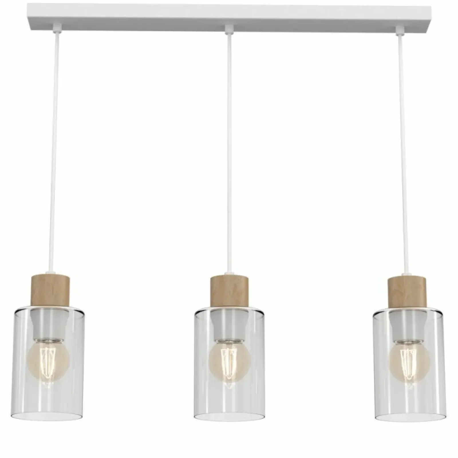 Sklep Kaja Biało-brązowa lampa wisząca nad wyspę kuchenną MLP8555 MADERA | Kaja Hot
