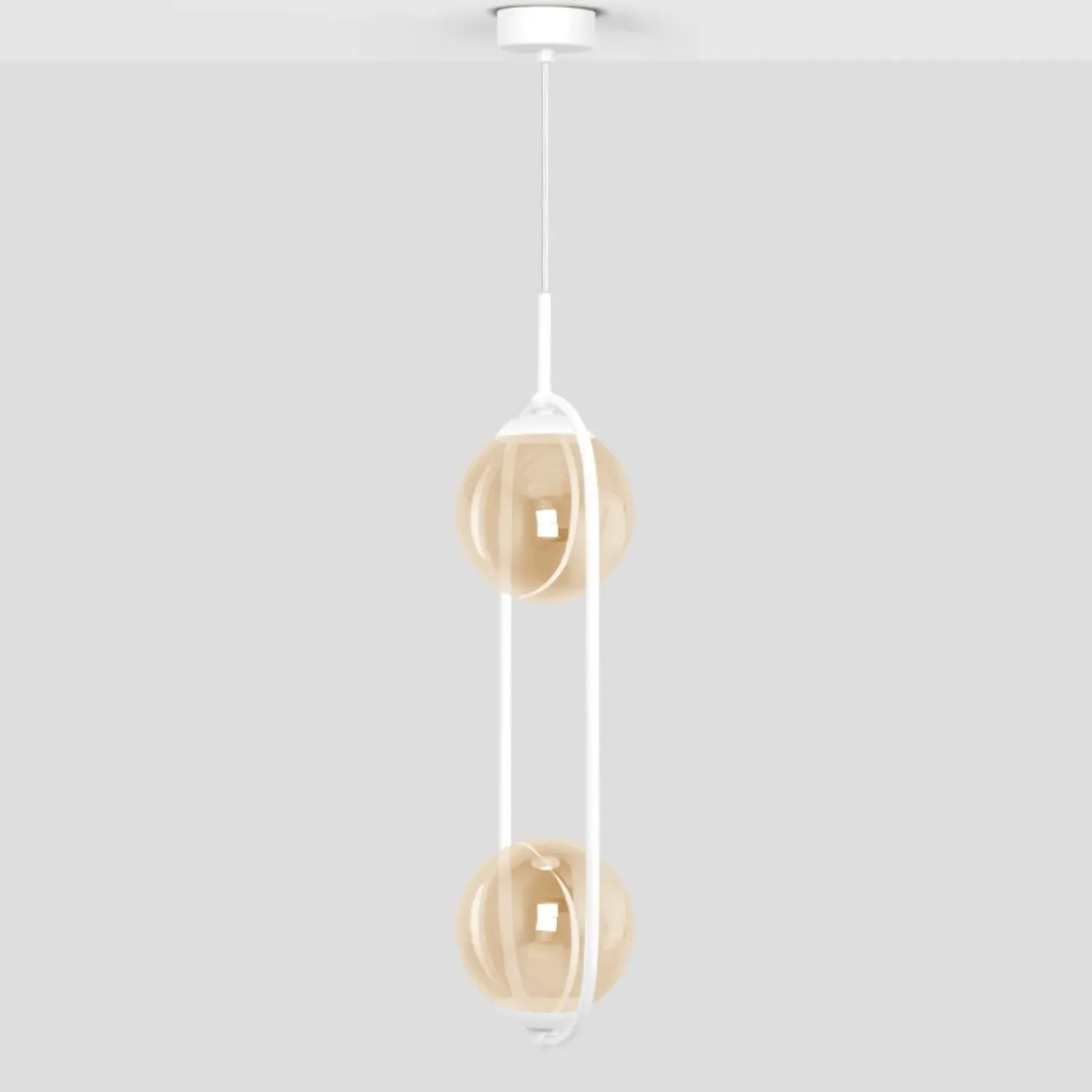 Sklep Kaja Biało-bursztynowa lampa wisząca z dwoma kloszami K-5305 z serii ARLENA Sale