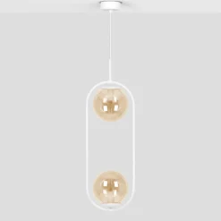 Sklep Kaja Biało-bursztynowa lampa wisząca z dwoma kloszami K-5305 z serii ARLENA Sale