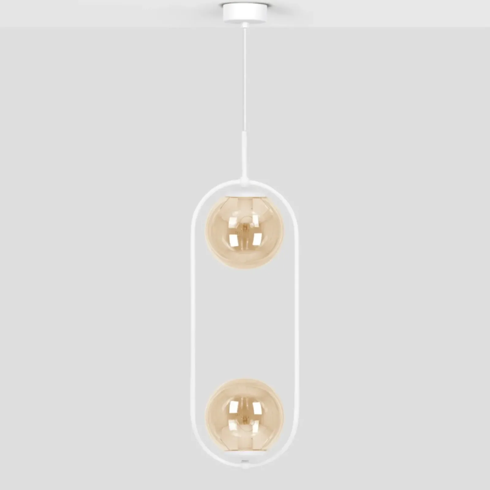 Sklep Kaja Biało-bursztynowa lampa wisząca z dwoma kloszami K-5305 z serii ARLENA Sale