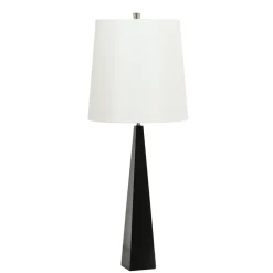 Sklep Kaja Biało-czarna lampa stołowa do salonu ASCENT-TL-BLK-W z serii ASCENT* Lampki Stołowe Z Abażurem|Tradycyjne Lampki Stołowe