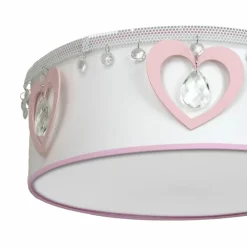 Sklep Kaja Biało-różowa lampa plafon dziecięcy - serduszka MLP8279 HEART | Kaja Clearance