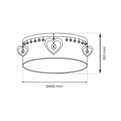 Sklep Kaja Biało-różowa lampa plafon dziecięcy - serduszka MLP8279 HEART | Kaja Clearance