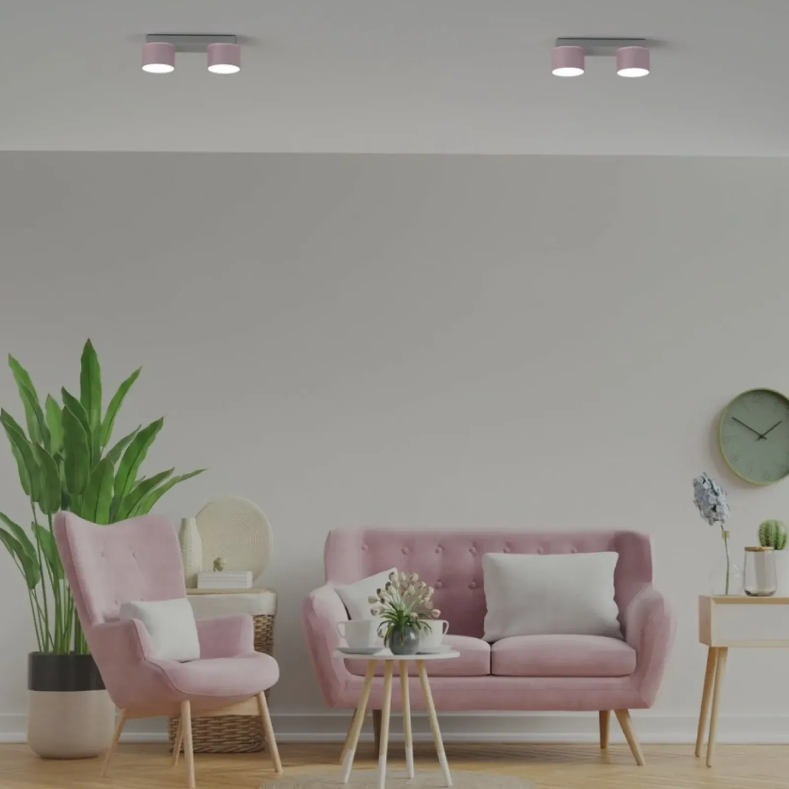 Sklep Kaja Biało-różowa lampa sufitowa do pokoju dziecka MLP7554 z serii DIXIE | Kaja Oświe Best
