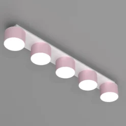 Sklep Kaja Biało-różowa lampa sufitowa, na pięć żarówek MLP7557 z serii DIXIE | Kaja Oświet Store