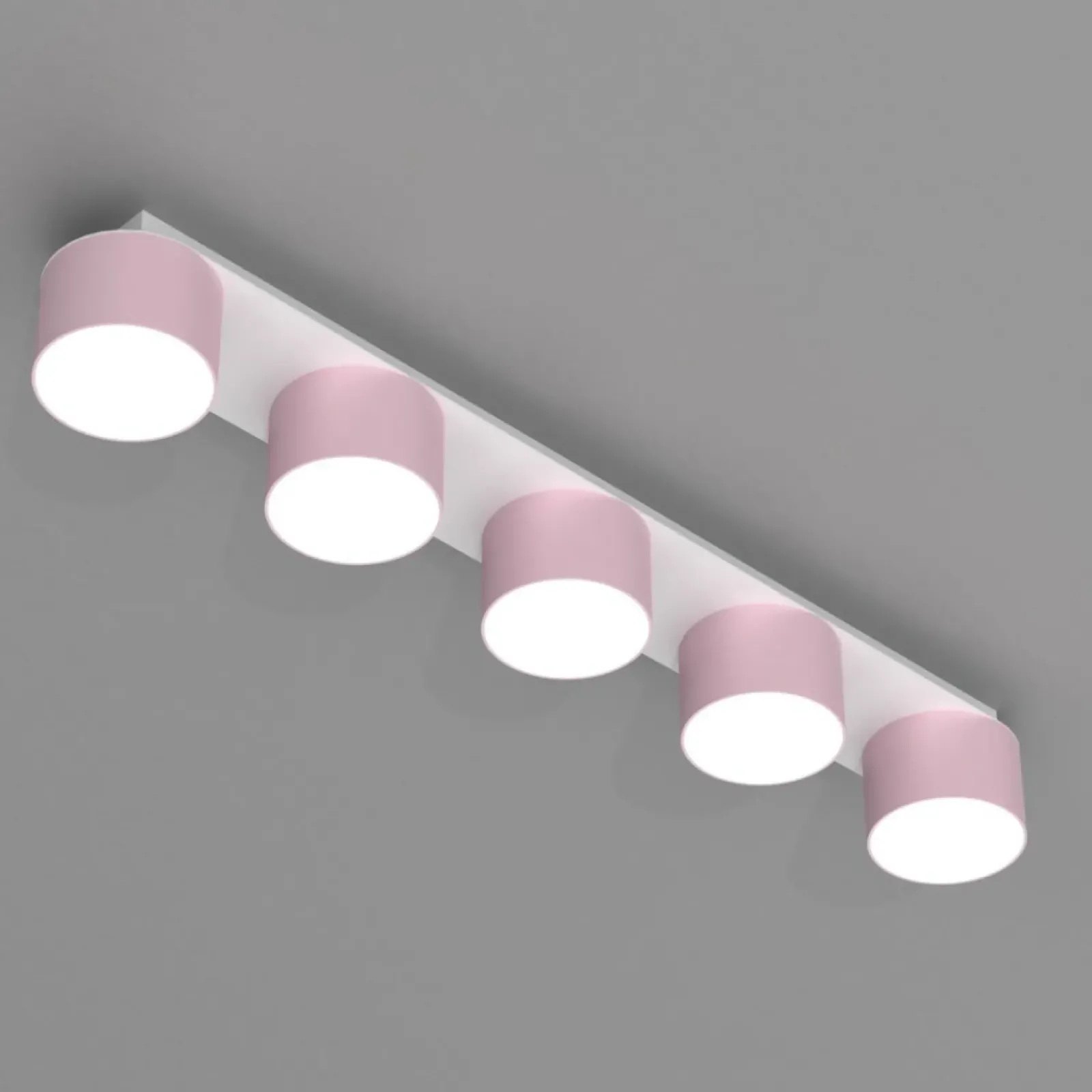 Sklep Kaja Biało-różowa lampa sufitowa, na pięć żarówek MLP7557 z serii DIXIE | Kaja Oświet Store