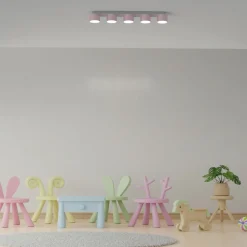 Sklep Kaja Biało-różowa lampa sufitowa, na pięć żarówek MLP7557 z serii DIXIE | Kaja Oświet Store