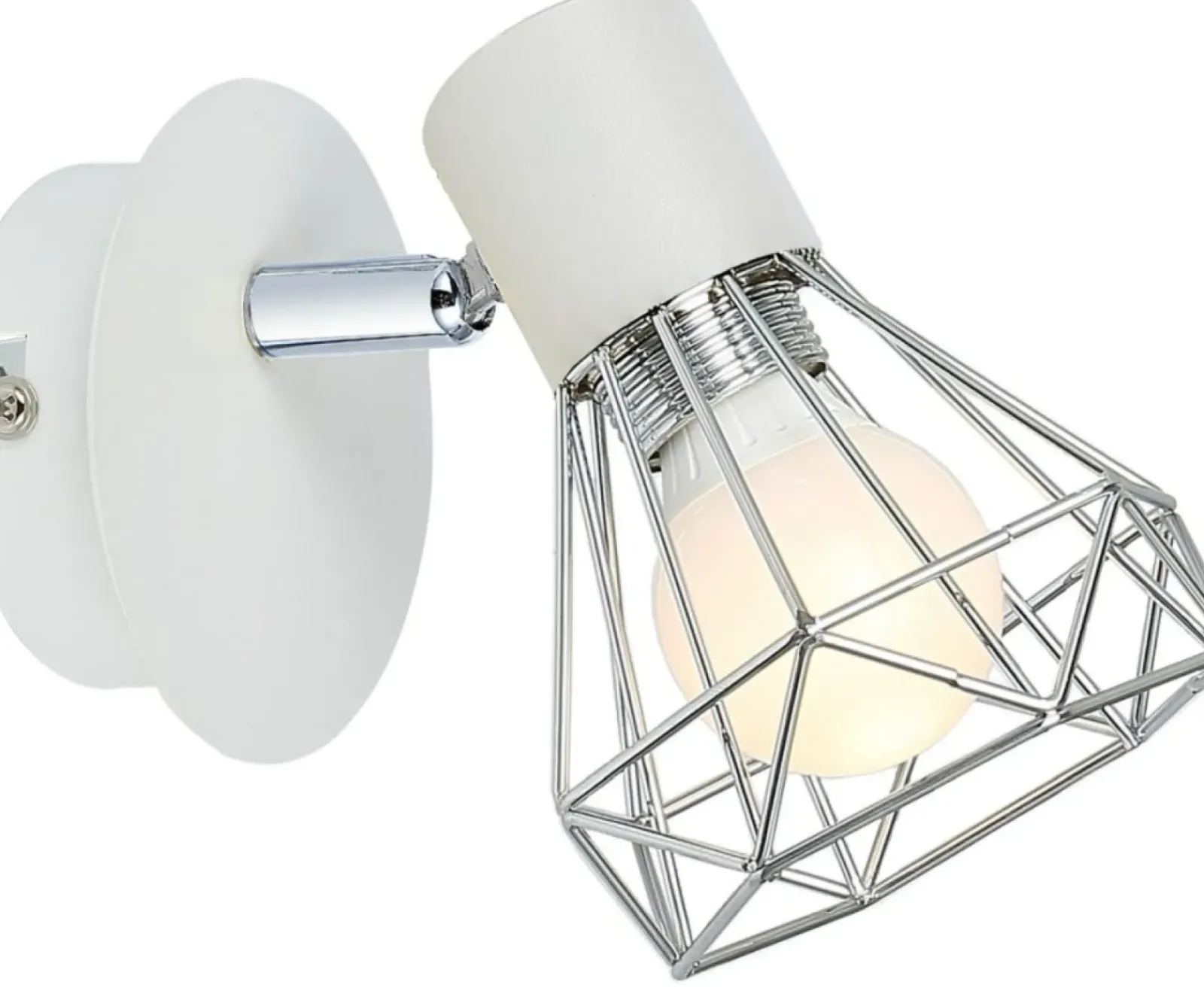 Sklep Kaja Biało-srebrna lampa z drucianym kloszem 91-61331 VERVE | Kaja* Kinkiety Tradycyjne