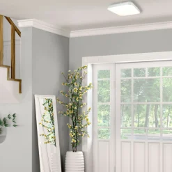 Sklep Kaja Biało-srebrny plafon do łazienki 33x33cm 4000K EK5363 AJAX | Kaja* Lampy Led|Plafony Klasyczne