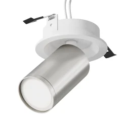 Sklep Kaja Biało-srebrny reflektor podtynkowy tuba C048CL-U-1WS z serii FOCUS S* Oprawy Podtynkowe