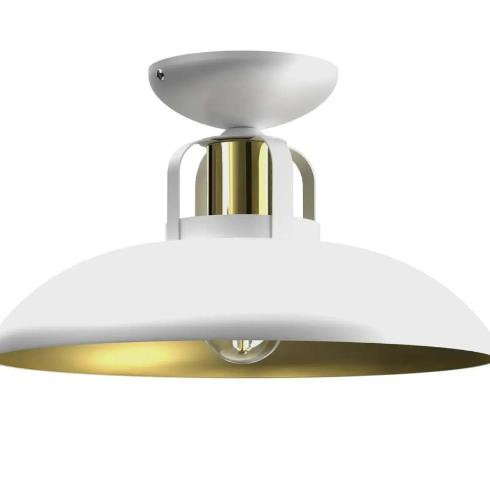 Sklep Kaja Biało-złota lampa sufitowa na jedną żarówkę MLP7703 z serii FELIX | Kaja Oświetl Outlet