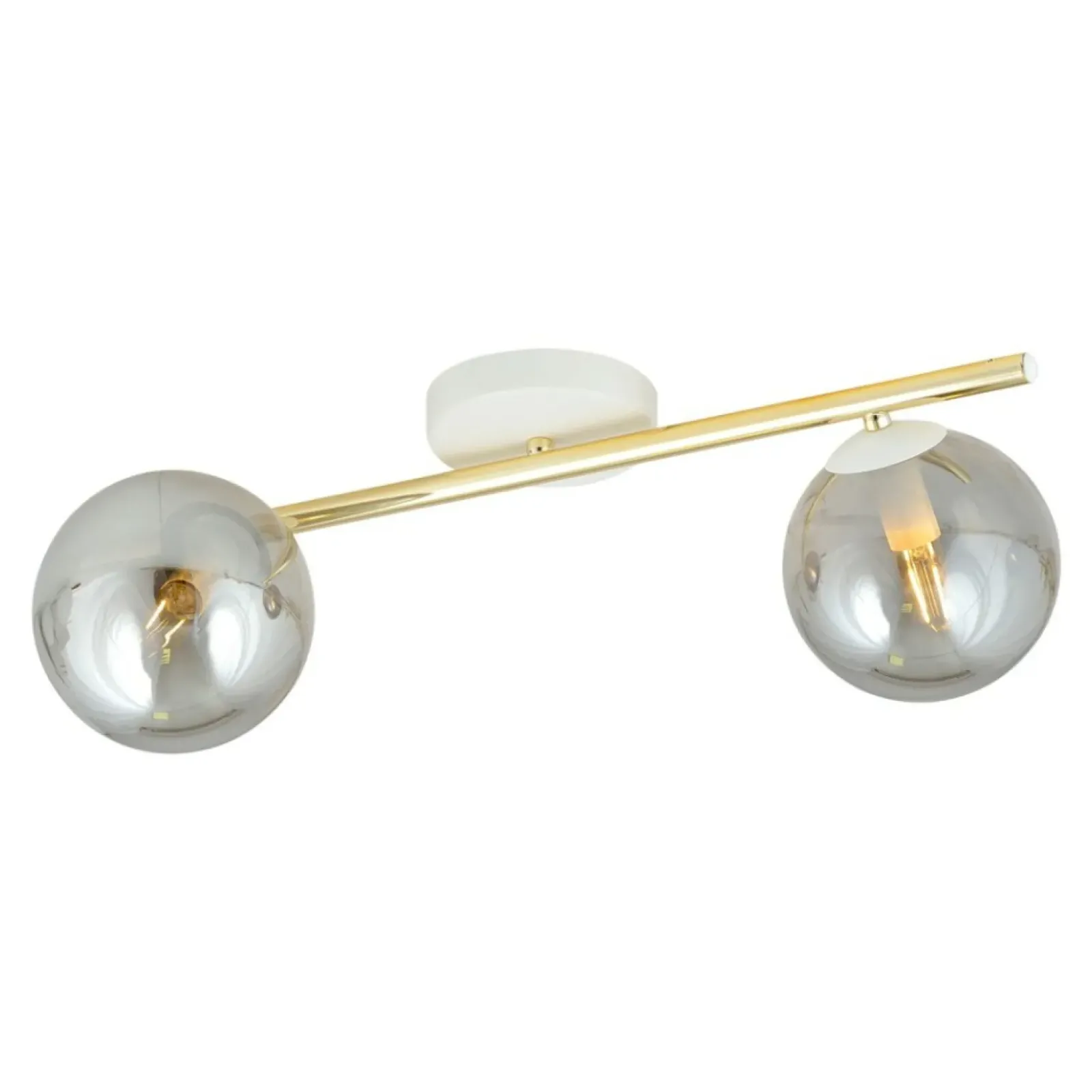 Sklep Kaja Biało-złota lampa sufitowa z dwoma kloszami 1247/2 z serii SPLENDI Outlet