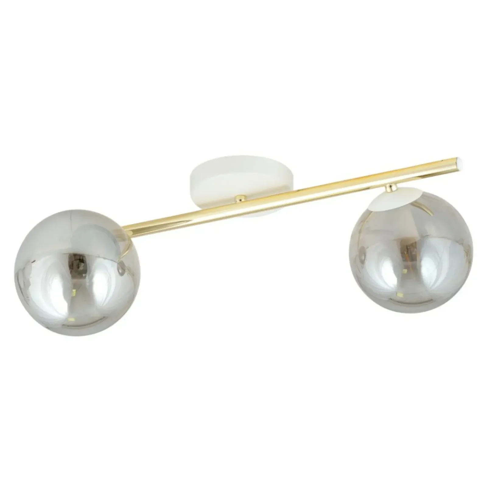 Sklep Kaja Biało-złota lampa sufitowa z dwoma kloszami 1247/2 z serii SPLENDI Outlet
