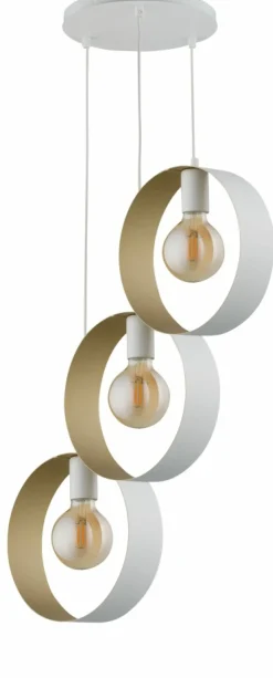 Sklep Kaja Biało-złota lampa wisząca do stylowej kuchni SIG 32291 z serii HAPPY Cheap