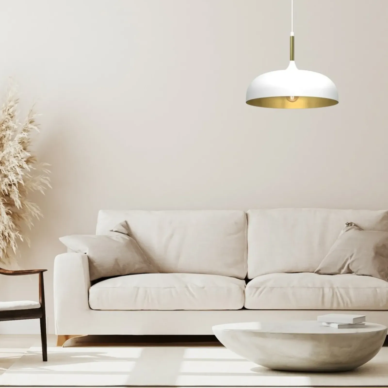 Sklep Kaja Biało-złota lampa wisząca, nad stolik kawowy MLP8031 z serii LINCOLN | Kaja Oświ Cheap