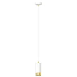 Sklep Kaja Biało-złota lampa wisząca w kształcie tuby 815/1 | Kaja Oświetlenie New