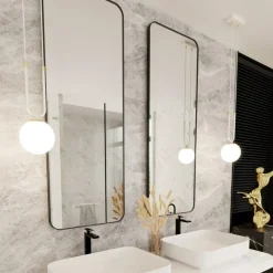 Sklep Kaja Biało-złota lampa wisząca z okrągłym kloszem 1115/1 GLAM | Kaja biały New