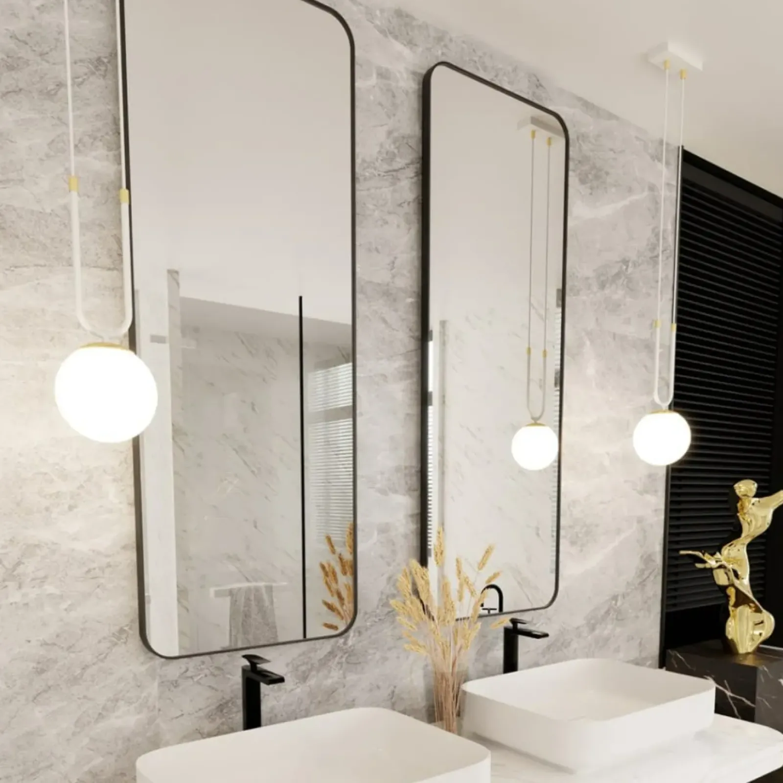 Sklep Kaja Biało-złota lampa wisząca z okrągłym kloszem 1115/1 GLAM | Kaja biały New