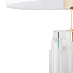 Sklep Kaja Biało-złota lampka nocna, do sypialni MOD304TL-01G z serii MUSE | Kaja* Lampki Stołowe Z Abażurem|Nowoczesne Lampki Stołowe