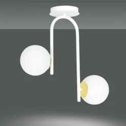 Sklep Kaja Biało-złota, minimalistyczna lampa sufitowa 1033/2 RAGNAR | Kaja Discount