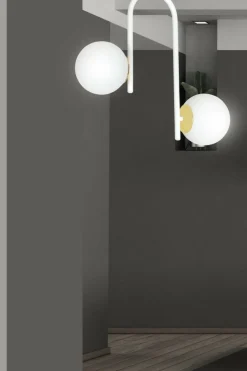Sklep Kaja Biało-złota, minimalistyczna lampa sufitowa 1033/2 RAGNAR | Kaja Discount