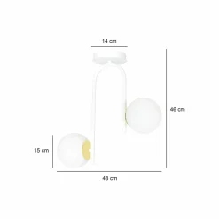 Sklep Kaja Biało-złota, minimalistyczna lampa sufitowa 1033/2 RAGNAR | Kaja Discount