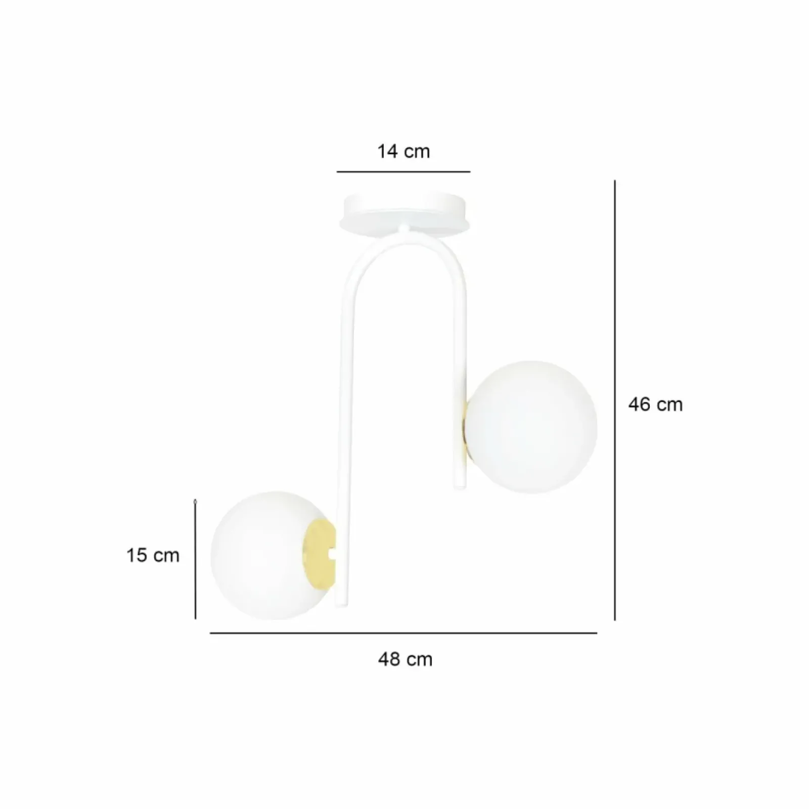 Sklep Kaja Biało-złota, minimalistyczna lampa sufitowa 1033/2 RAGNAR | Kaja Discount