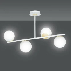 Sklep Kaja Biało-złota, nowoczesna lampa do kuchni 1023/4 FLOKI | Kaja Flash Sale