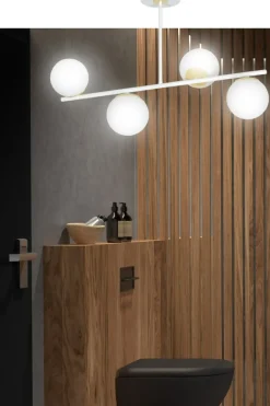 Sklep Kaja Biało-złota, nowoczesna lampa do kuchni 1023/4 FLOKI | Kaja Flash Sale