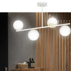 Sklep Kaja Biało-złota, nowoczesna lampa do kuchni 1023/4 FLOKI | Kaja Flash Sale