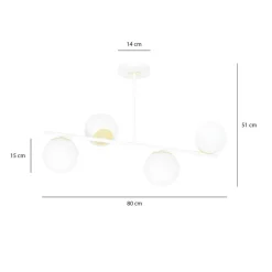 Sklep Kaja Biało-złota, nowoczesna lampa do kuchni 1023/4 FLOKI | Kaja Flash Sale