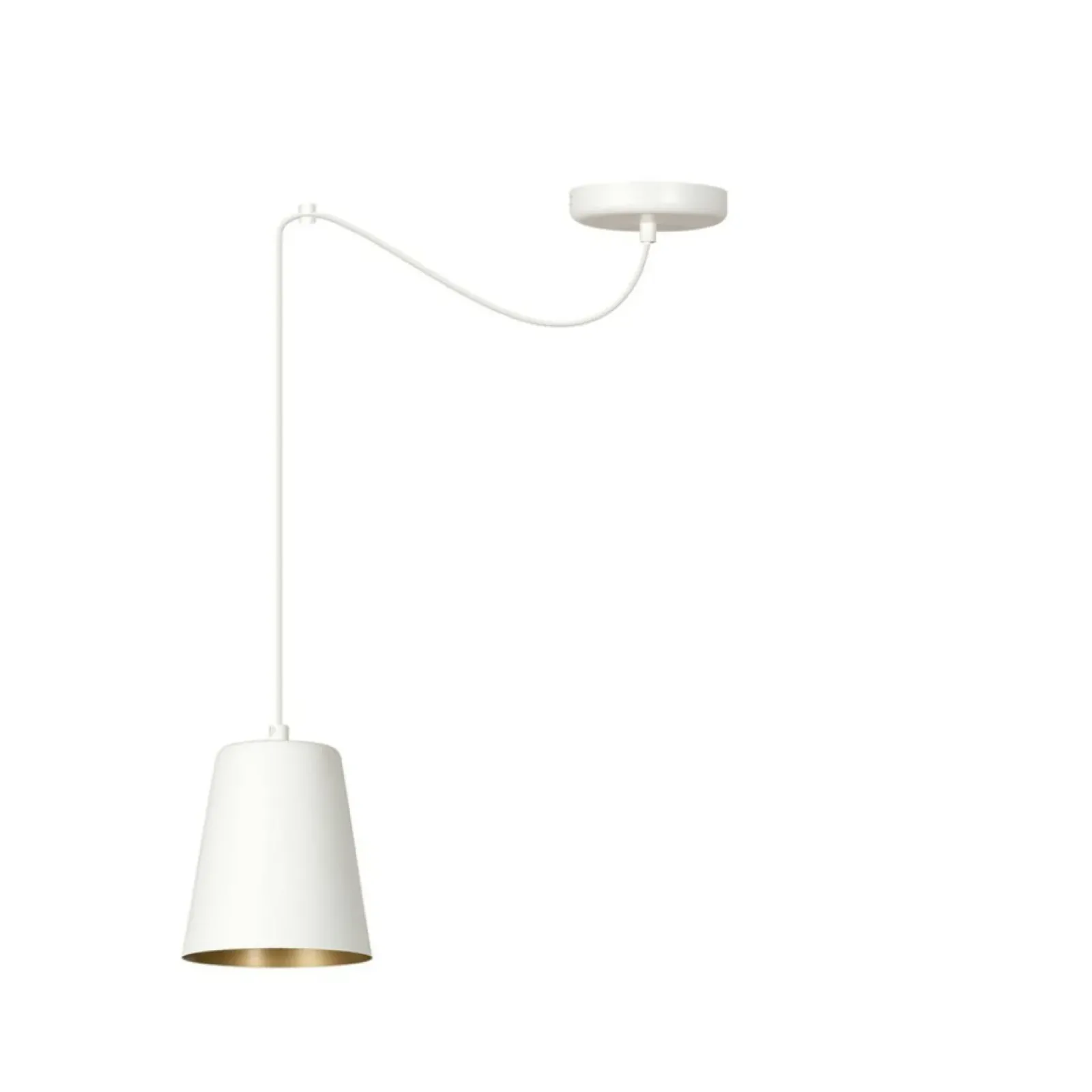 Sklep Kaja Biało-złota regulowana lampa wisząca z kloszem 456/1 | Kaja Cheap