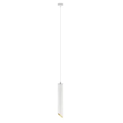 Sklep Kaja Biało-złota tuba na regulowanym zwisie P044PL-01-40GU10-W z serii LIPA New