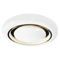 Sklep Kaja Biało-złoty plafon ze zintegrowanym LED-em ML8127 z serii MEGAN | Kaja Oświetlen* Plafony Nowoczesne|Lampy Led