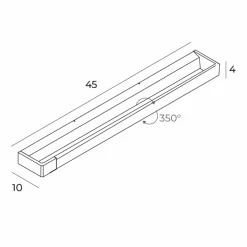 Sklep Kaja Biały kinkiet, obrotowe światło LED 45cm MX W0306 FLINK | Kaja* Lampy Do Łazienki|Lampy Led