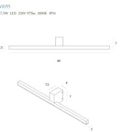 Sklep Kaja Biały, ledowy kinkiet łazienkowy 60cm MX W0155 FINGER | Kaja* Lampy Led
