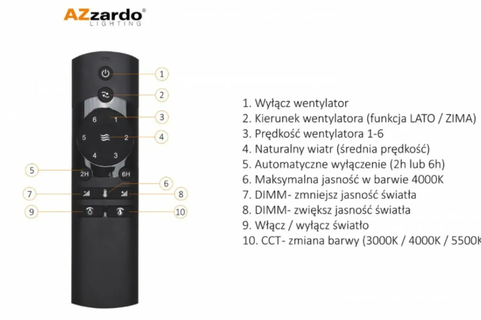 Sklep Kaja wiatrak sufitowy z lampą LED z pilotem AZ4453 VINCA | Kaja* Randole Tradycyjne