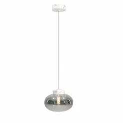 Sklep Kaja Biały zwis z dymionym, ozdobnym kloszem MX P0517 MOONSTONE | Kaja Best Sale
