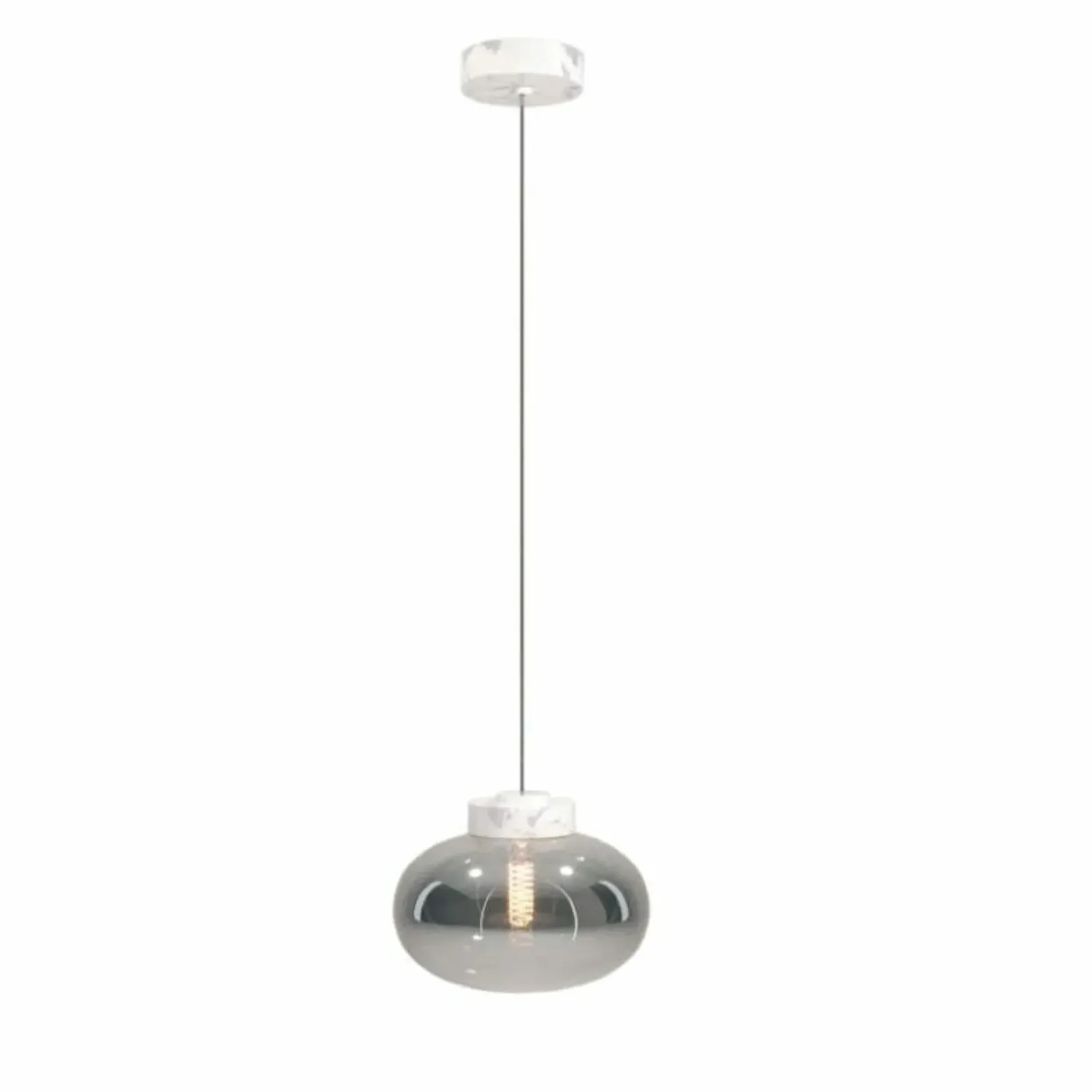 Sklep Kaja Biały zwis z dymionym, ozdobnym kloszem MX P0517 MOONSTONE | Kaja Best Sale