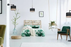 Sklep Kaja Boho lampa podłogowa z dwukolorowym abażurem K-4367 | Kaja Oświetlenie* Lampy Podłogowe Z Abażurem|Tradycyjne Lampy Podłogowe