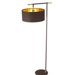 Sklep Kaja Brązowa lampa połogowa do salonu BALANCE-FL-BRPB z serii BALANCE* Lampy Podłogowe Z Abażurem|Tradycyjne Lampy Podłogowe