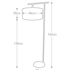 Sklep Kaja Brązowa lampa połogowa do salonu BALANCE-FL-BRPB z serii BALANCE* Lampy Podłogowe Z Abażurem|Tradycyjne Lampy Podłogowe