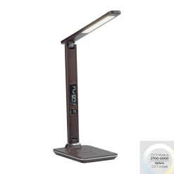 Sklep Kaja Brązowa lampka LED z regulacją światła 4595-23 z serii ADRIANO | Kaja* Lampy Led|Lampki Biurkowe