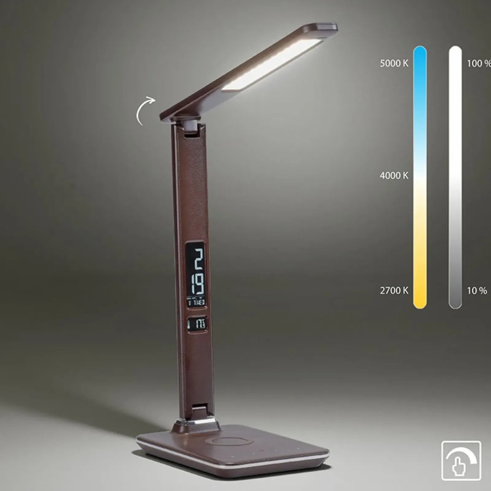Sklep Kaja Brązowa lampka LED z regulacją światła 4595-23 z serii ADRIANO | Kaja* Lampy Led|Lampki Biurkowe