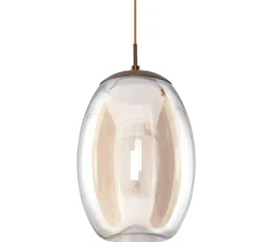 Sklep Kaja Brązowa wisząca lampa LED z kloszem AZ3342 HELENA | Kaja Oświetlenie Outlet