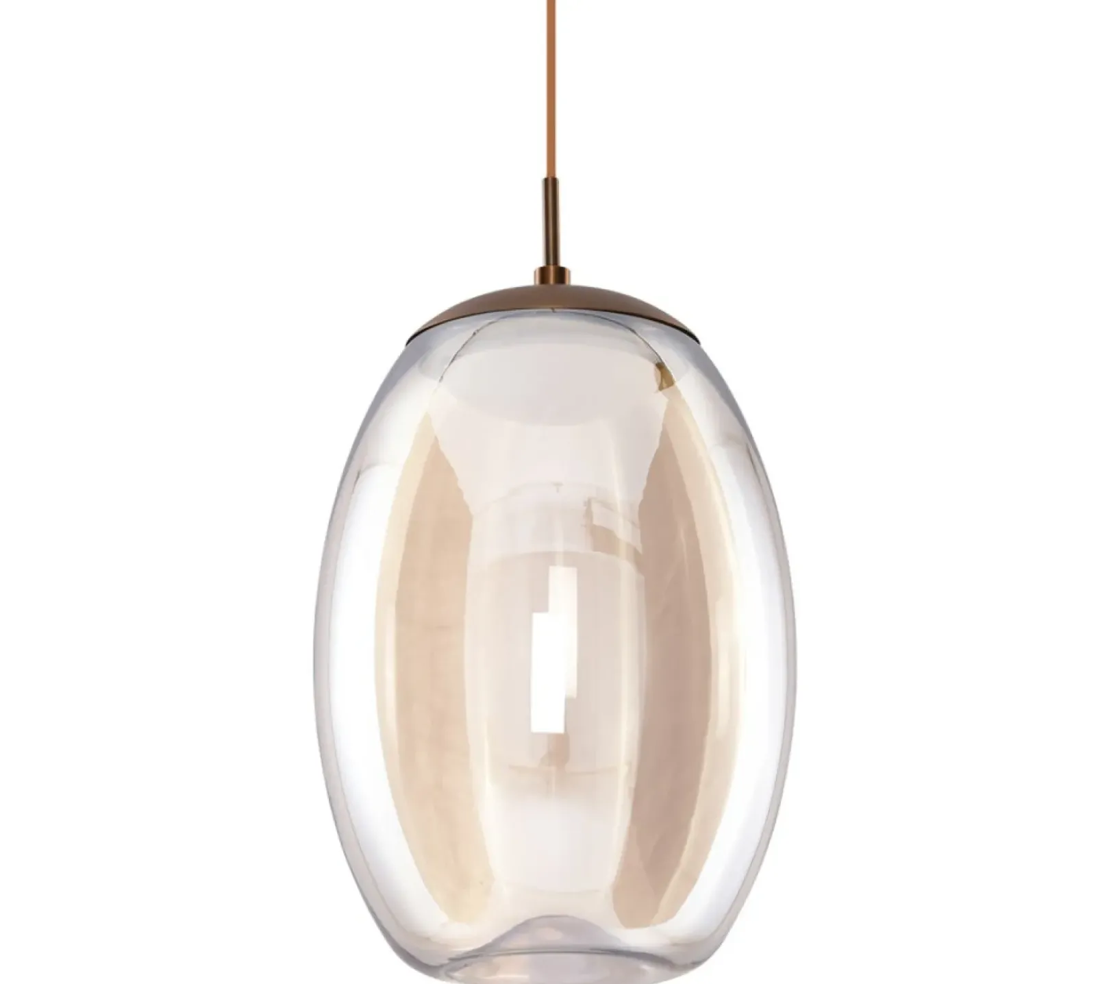Sklep Kaja Brązowa wisząca lampa LED z kloszem AZ3342 HELENA | Kaja Oświetlenie Outlet