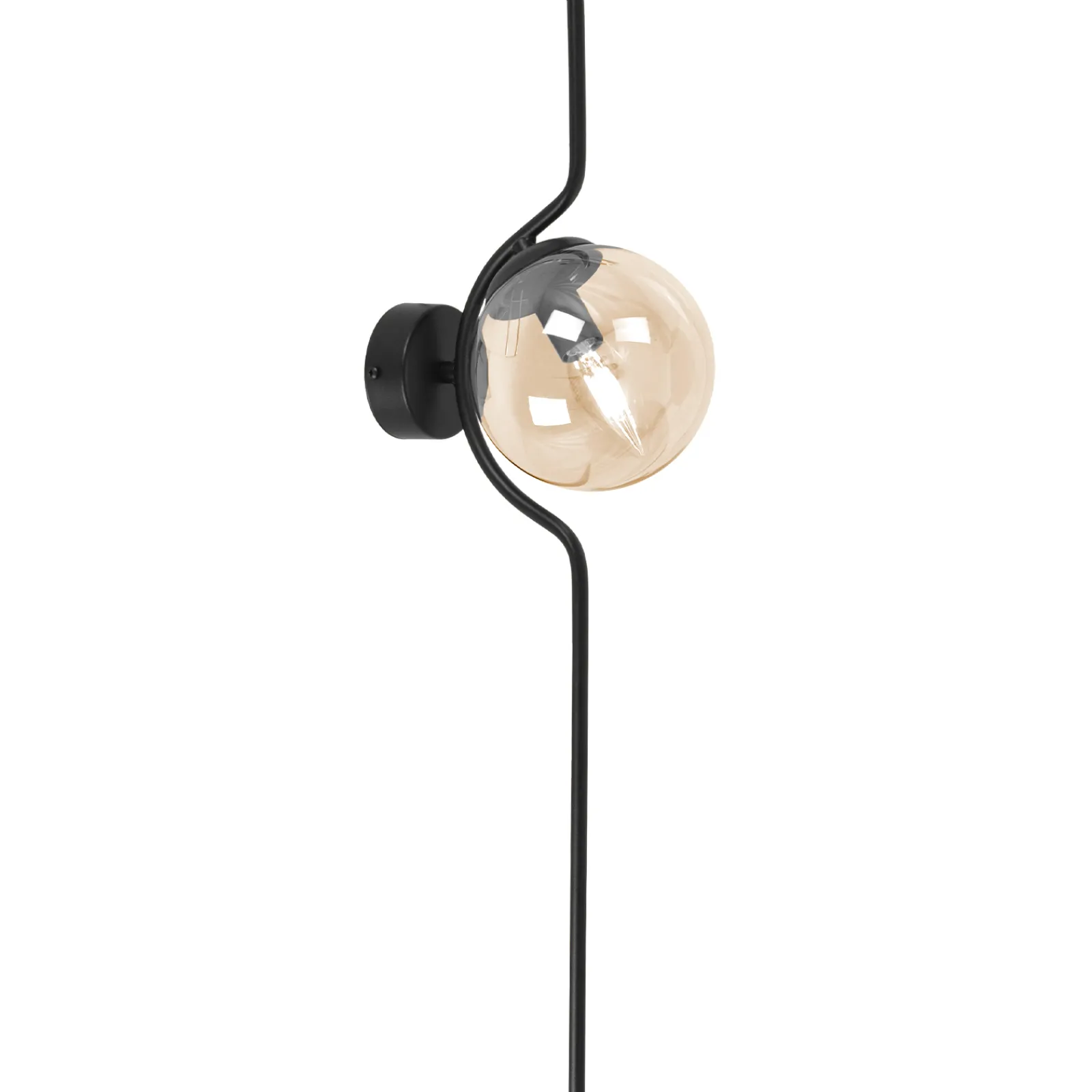 Sklep Kaja Bursztynowa lampa ścienna w stylu klasycznym K-5336 z serii VELA* Kinkiety Tradycyjne|Kinkiety Ze Szklanym Kloszem