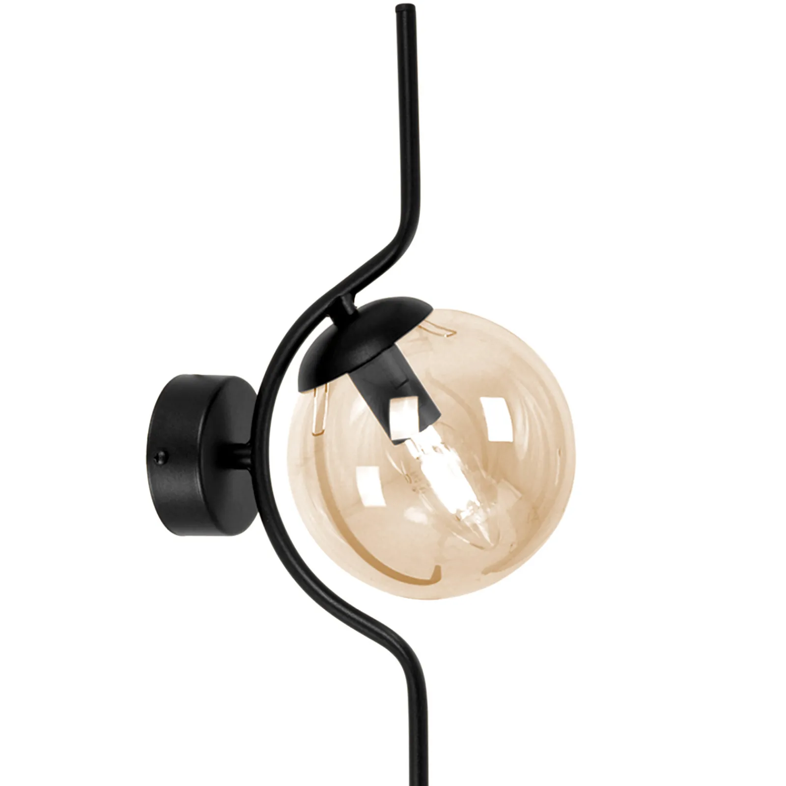 Sklep Kaja Bursztynowa lampa ścienna w stylu klasycznym K-5336 z serii VELA* Kinkiety Tradycyjne|Kinkiety Ze Szklanym Kloszem