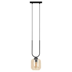 Sklep Kaja Bursztynowa lampa wisząca z czarnymi elementami K-5580 z serii CONI Fashion