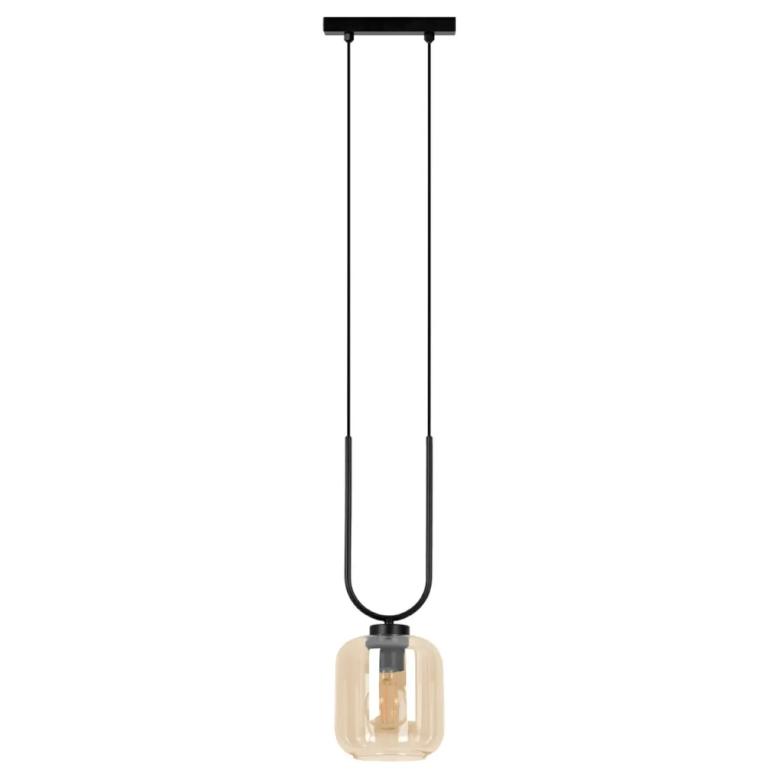 Sklep Kaja Bursztynowa lampa wisząca z czarnymi elementami K-5580 z serii CONI Fashion